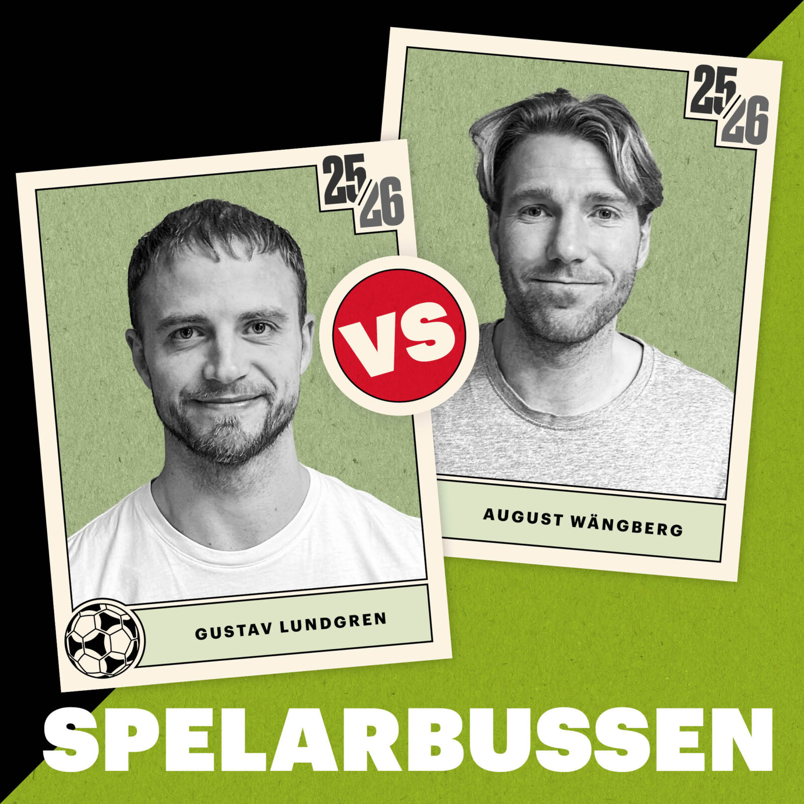 Gustav Lundgren möter August Wängberg i Offsides fotbollsquiz Spelarbussen